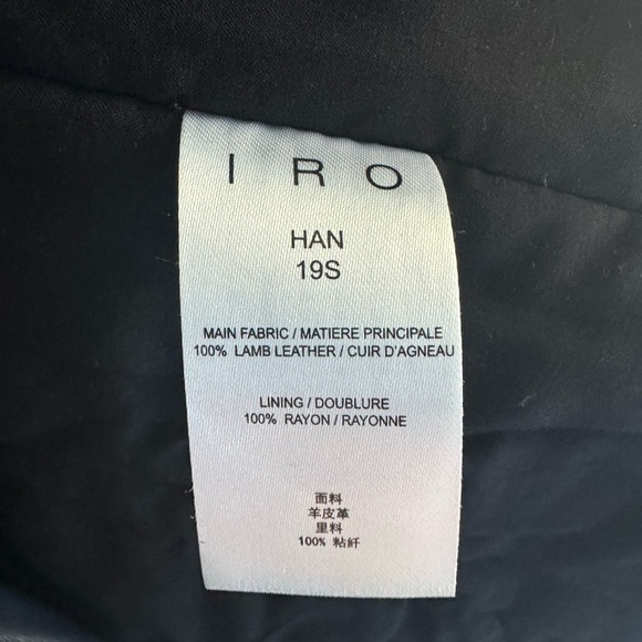 IRO Navy Han Leather Jacket size 42 - Picture 7 of 12